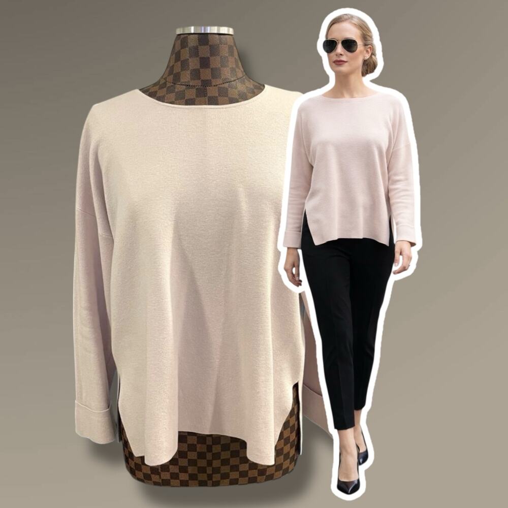 Eileen Fisher Womens Sweater Size Small Pastel Pink Knit Top Cotton Silk Blend